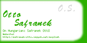 otto safranek business card